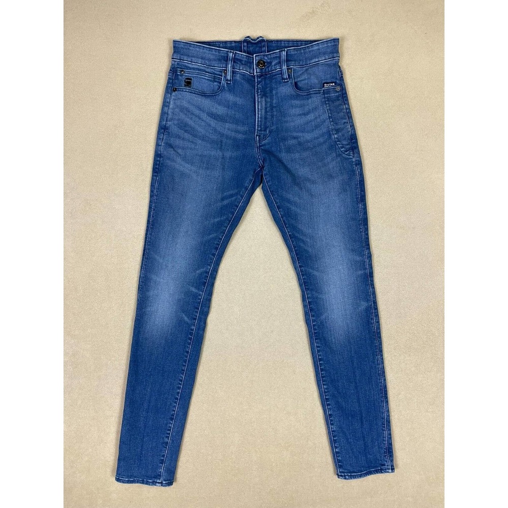 G-Strar Raw Jeans Adult 30x32 Blue Lancet Skinny Logo‎ Mid Rise Pocket Mens